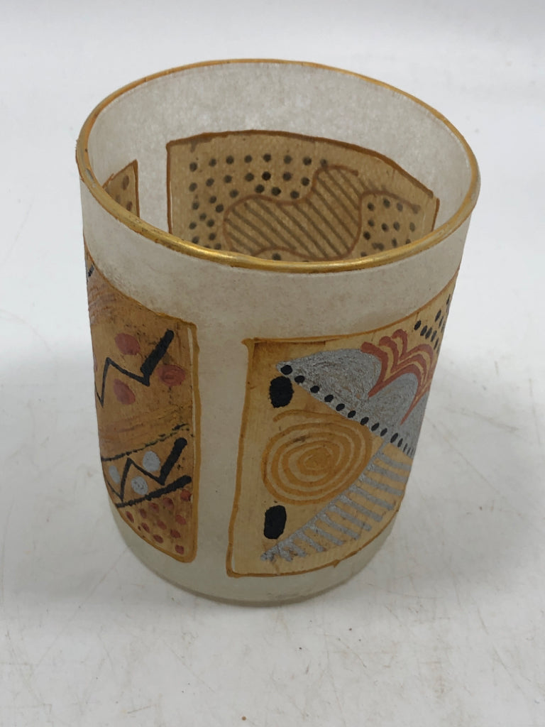 ABSTRACT T-BAG VOTIVE HOLDER CUP.