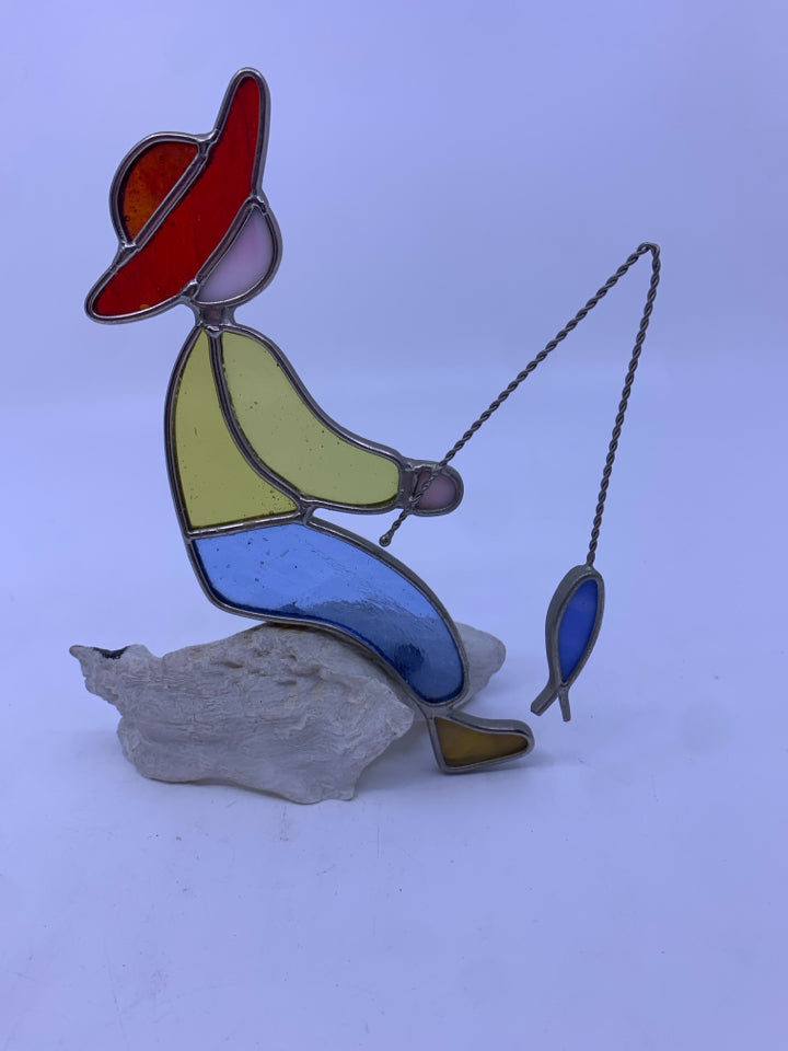 STAINED GLASS FISHERMAN.