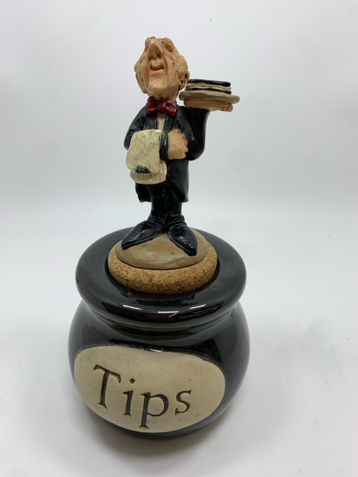 TIPS JAR W/OLD MAN WAITER CORK.