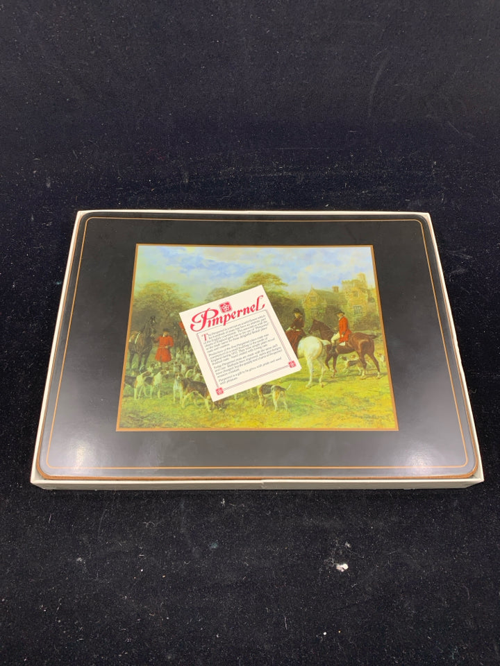 NIB 6 PIMPERNEL FOX HUNT PLACEMATS.