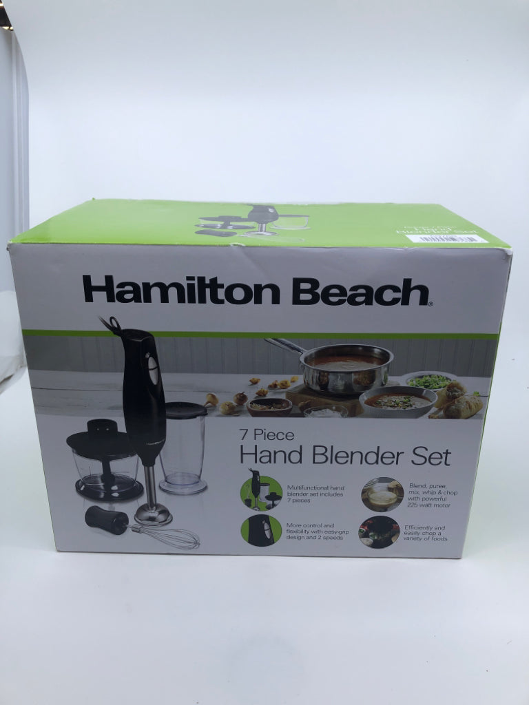 NIB HAMILTON BEACH 7 PC HAND BLENDER.