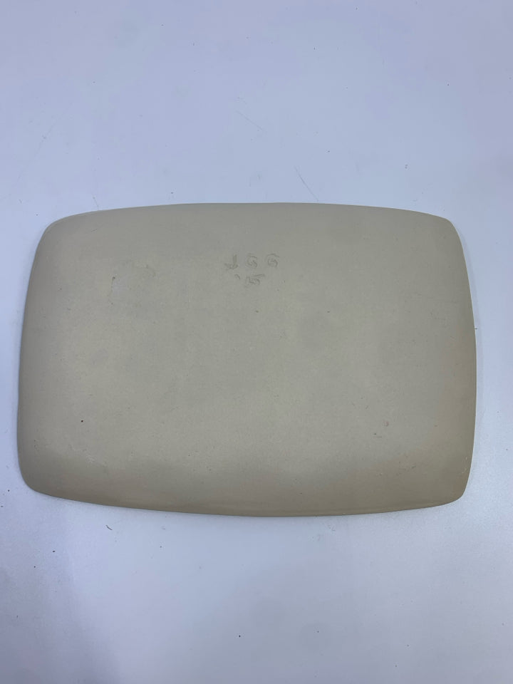 2PC POTTERY EMBOSSED DRAGONFLY BREAD PLATES JOAN GRAHAM GOSS.