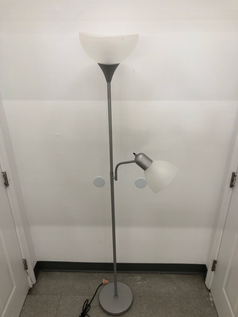 TALL SILVER ADJUSTABLE LAMP.