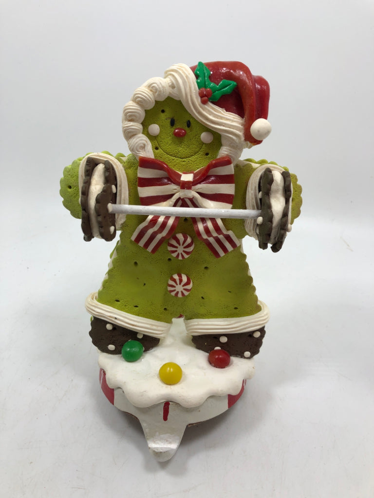 HEAVY GINGERBREAD STOCKING HOLDER.
