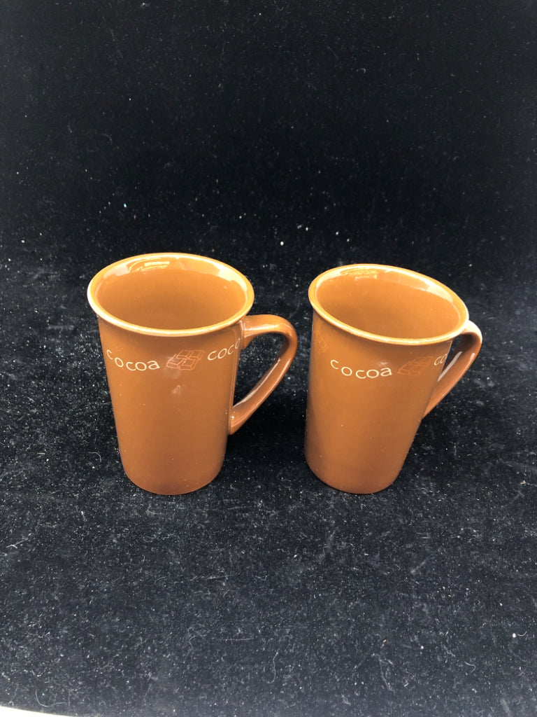 2 HOT COCOA MUGS.