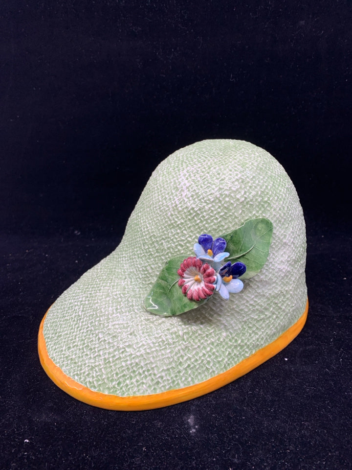 GREEN CERAMIC HAT-MADE IN ITALY.