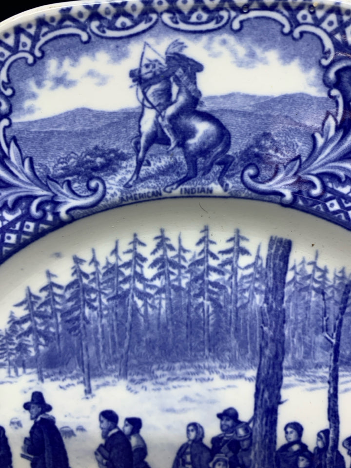 VTG BLUE AND WHITE GOING TO CHURCH PLATE.