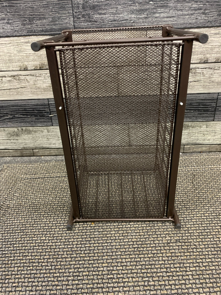 BROWN WIRE ORGANIZER PULL-OUT BIN STACKABLE.