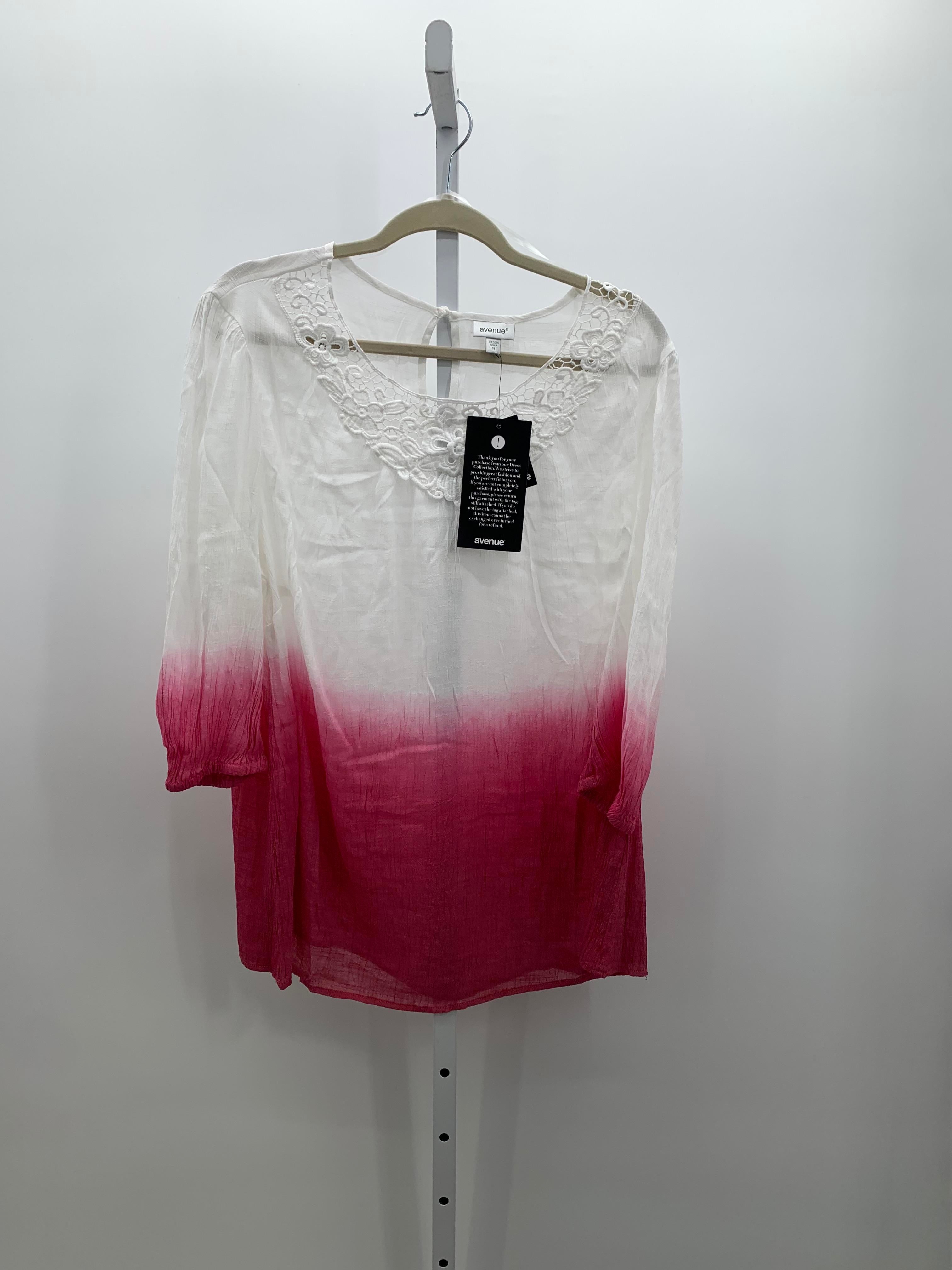 Avenue Size 18 W Womens 3/4 Sleeve Shirt