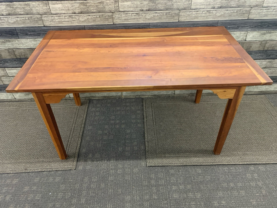 TWO TONED WOOD CRAFT/GAME TABLE.