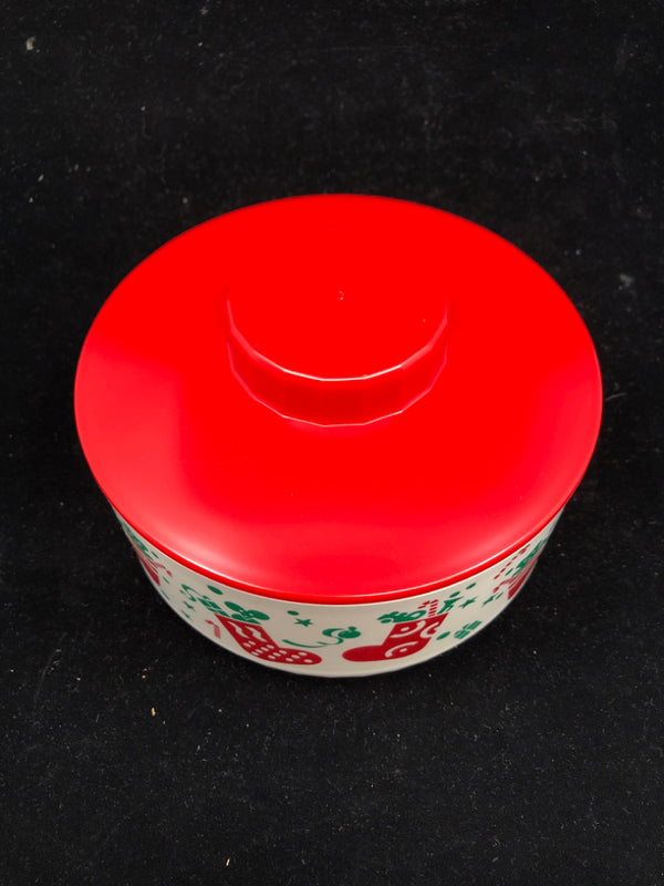 VTG TUPPERWARE CHRISTMAS COOKIE CONTAINER.