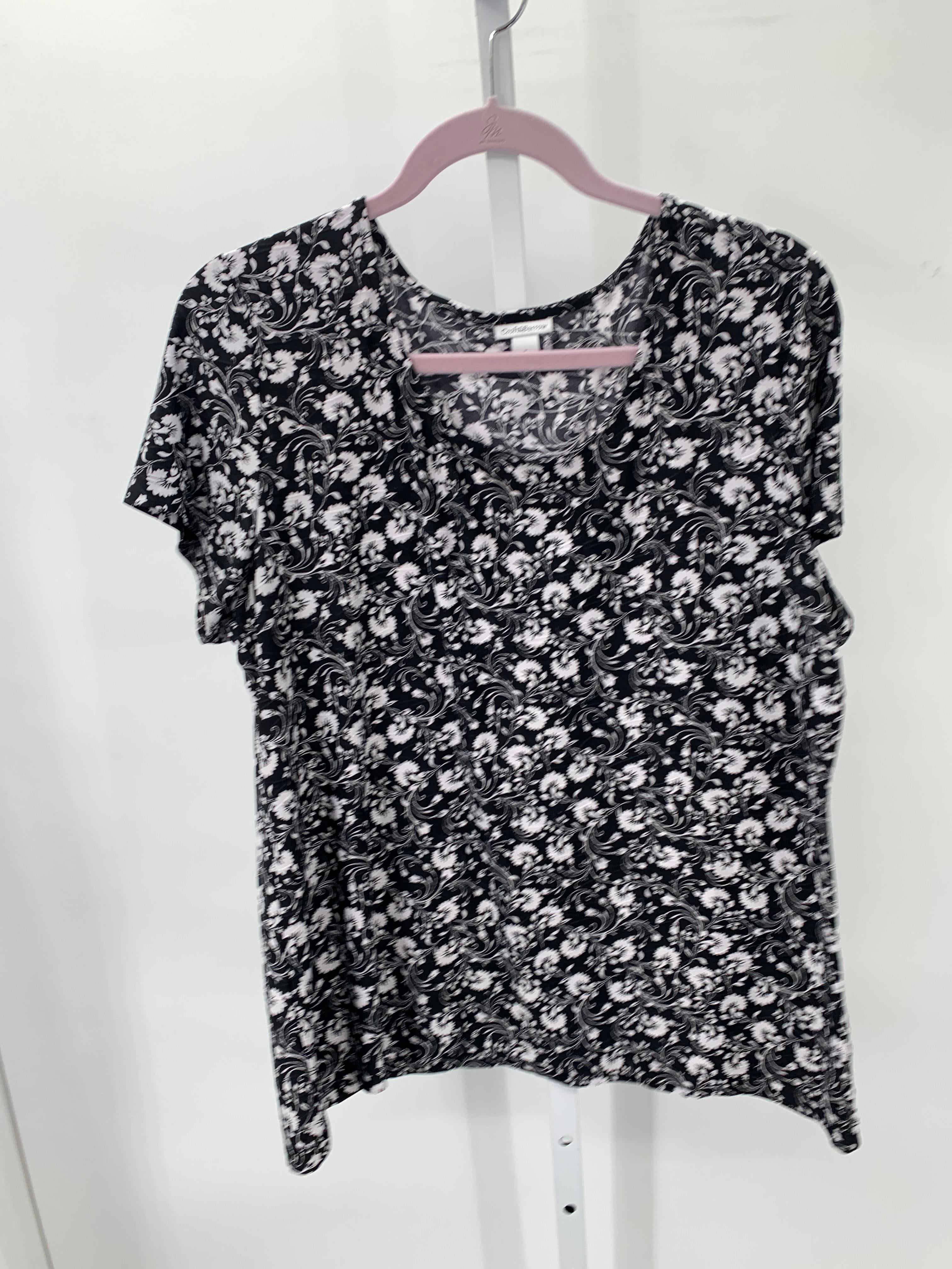 Croft & Barrow Size Large Misses Short Sleeve Shirt