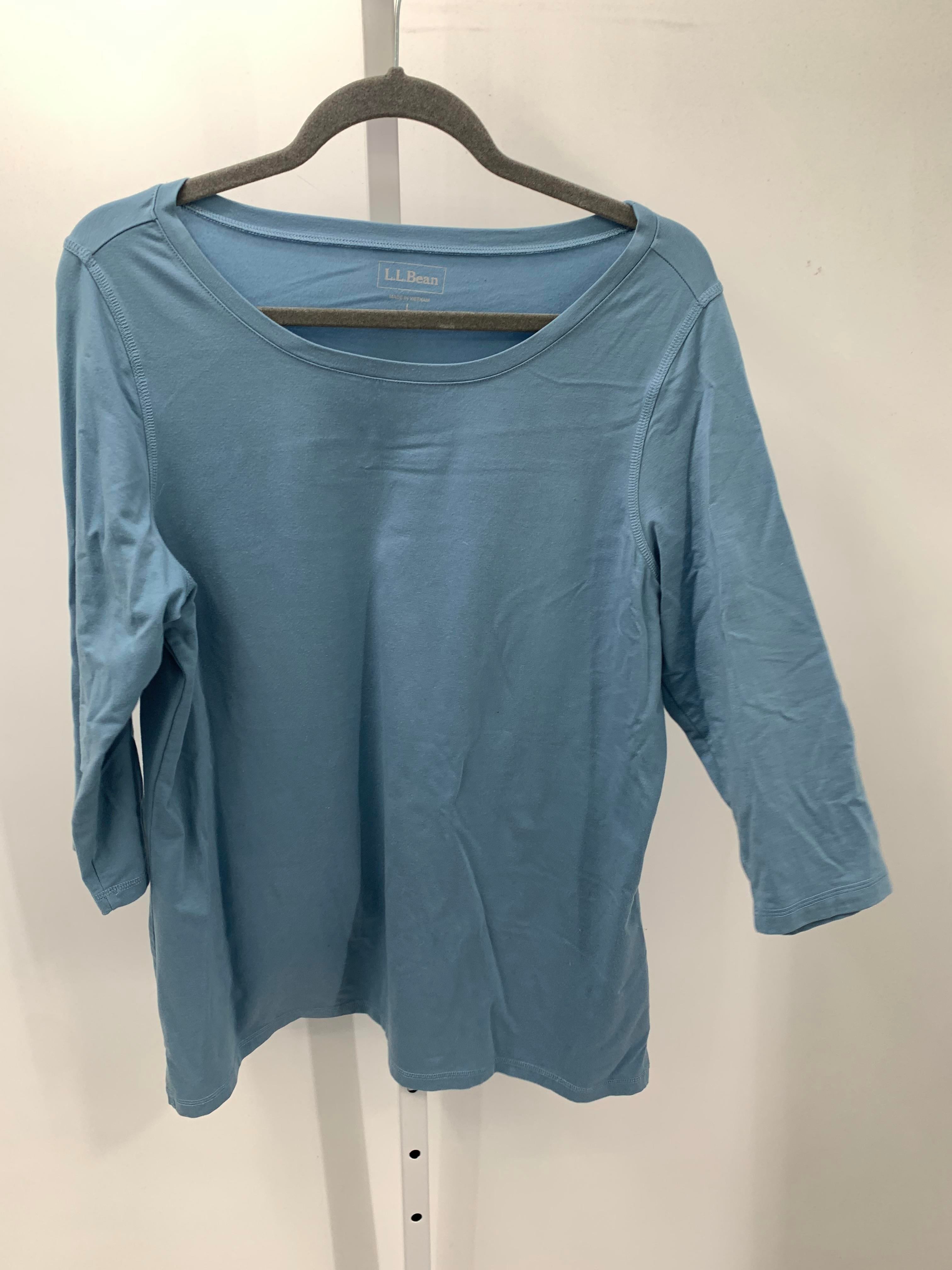 LL Bean Size Large Misses 3/4 Sleeve Shirt