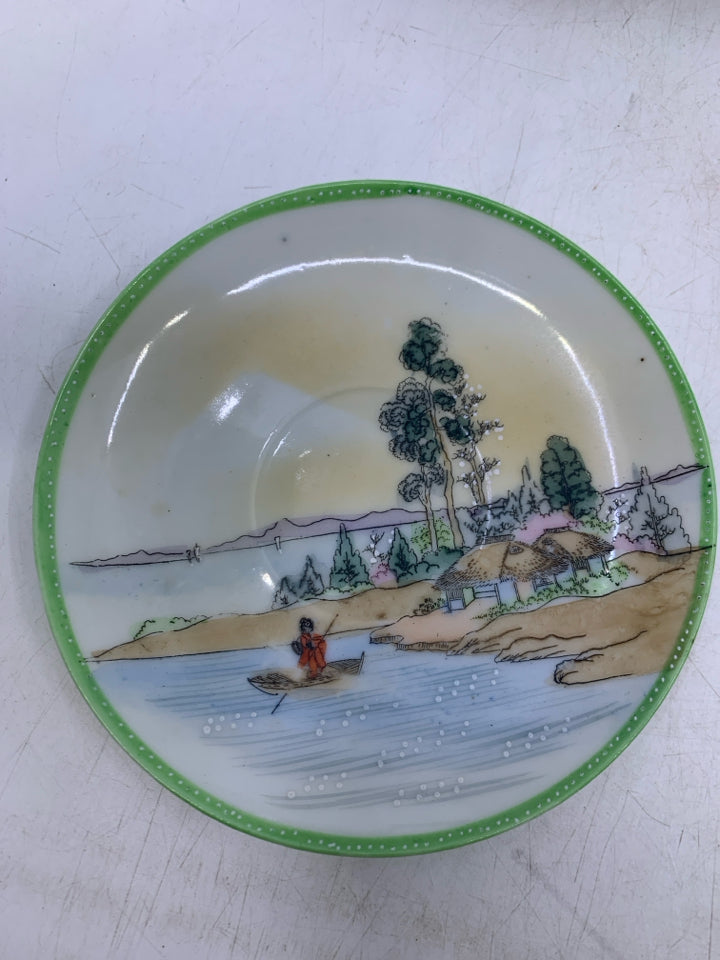 VTG 7 PC SVC 2 GREEN/WHITE ASIAN STYLE.