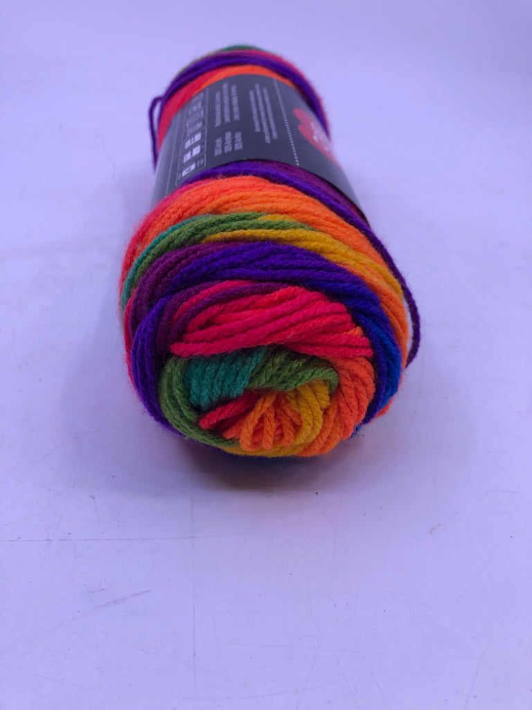 RED HEART RAINBOW YARN.