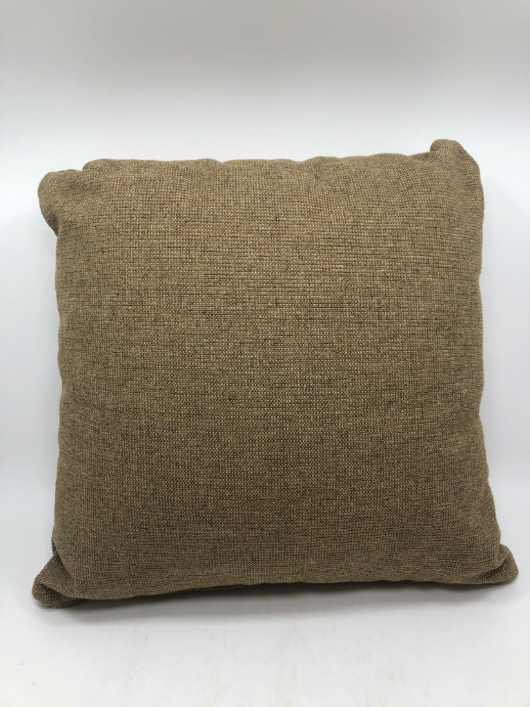 BROWN FABRIC PILLOW.