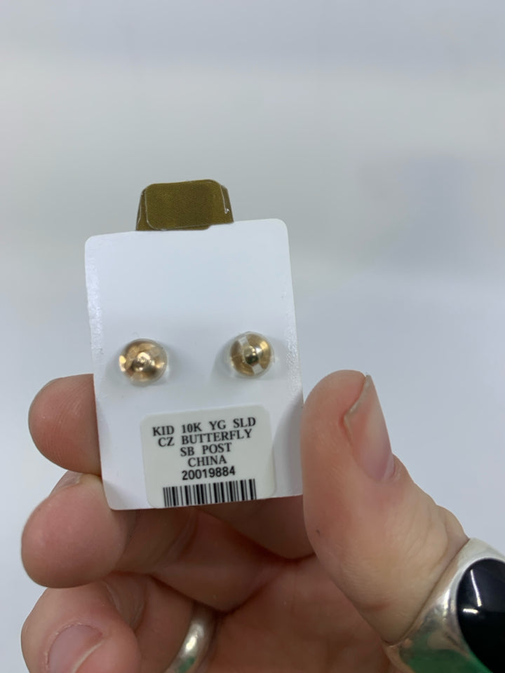 10K Kid Butterfly Screwback Post Earrings