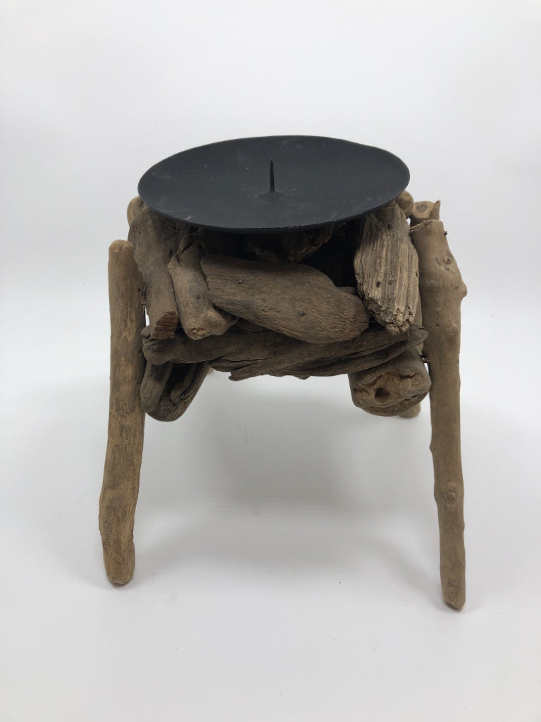 DRIFTWOOD CANDLE HOLDER.