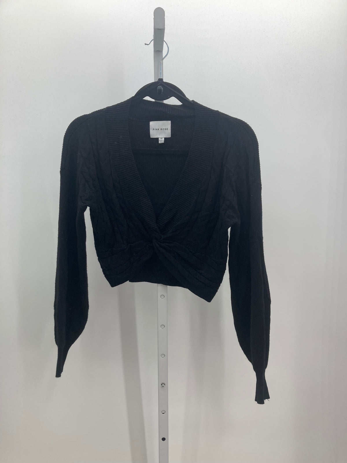 Pink Rose Size X Small Juniors Long Sleeve Sweater