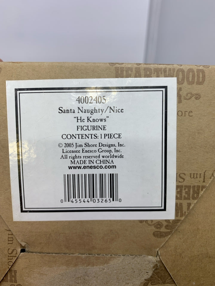 JIMSHORE HE KNOWS NAUGHTY/NICE SANTA.