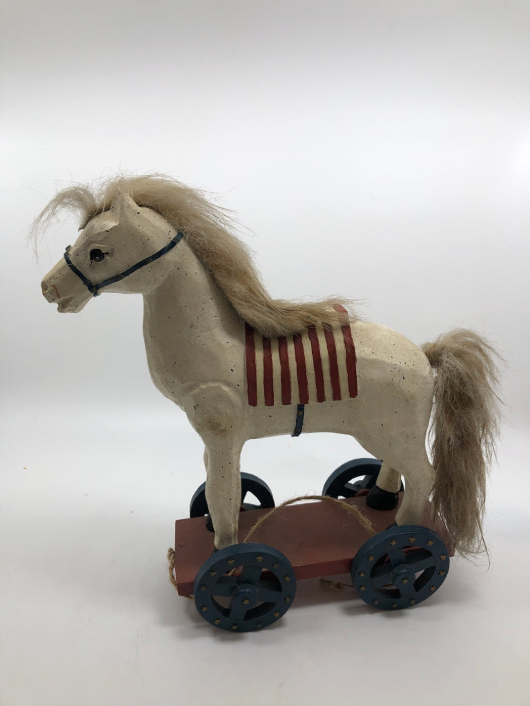 PRIMITIVE ROLLING HORSE DECOR.