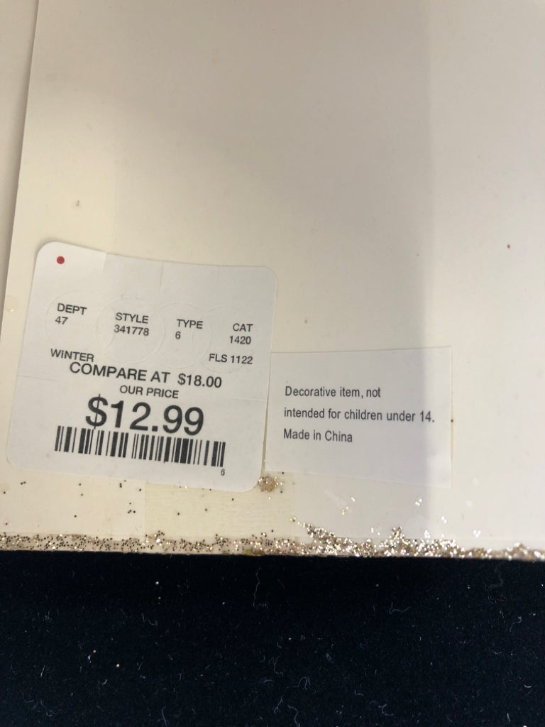 GOLD AND WHITE PEARL BEADED CONE TREE.