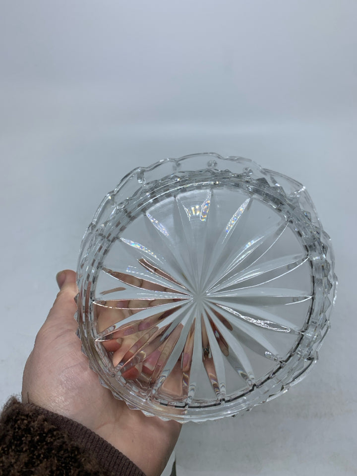 CRYSTAL BOWL W/ ONE SIDED FLARE.