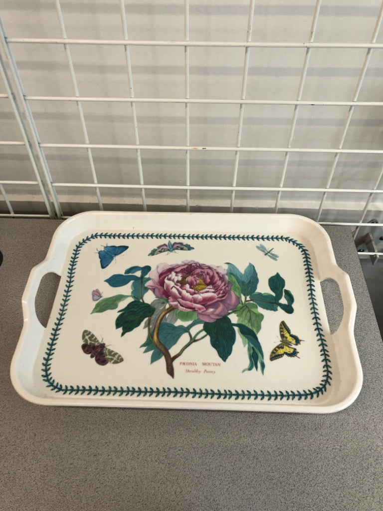 SHRUBBY PEONY PORTMEIRION PLASTIC TRAY .