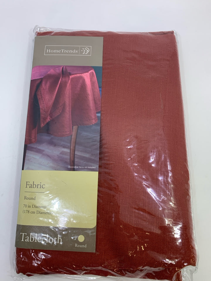 ROUND RED TABLECLOTH.