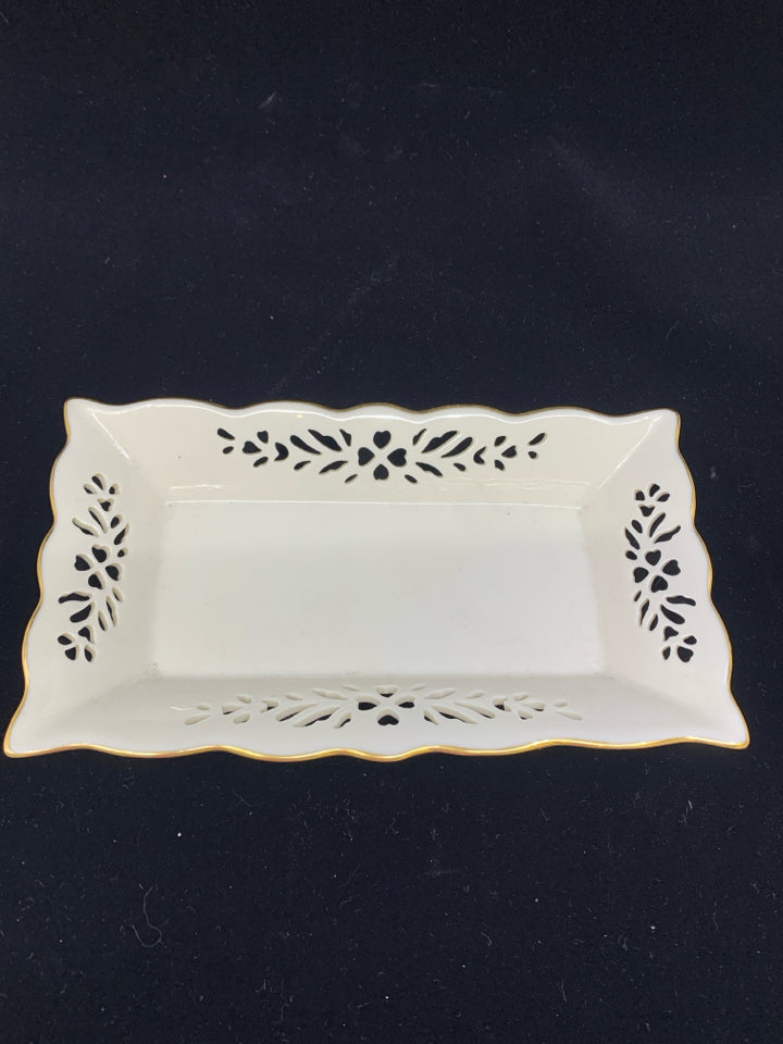 LENOX TRINKET TRAY W/GOLD TRIM.