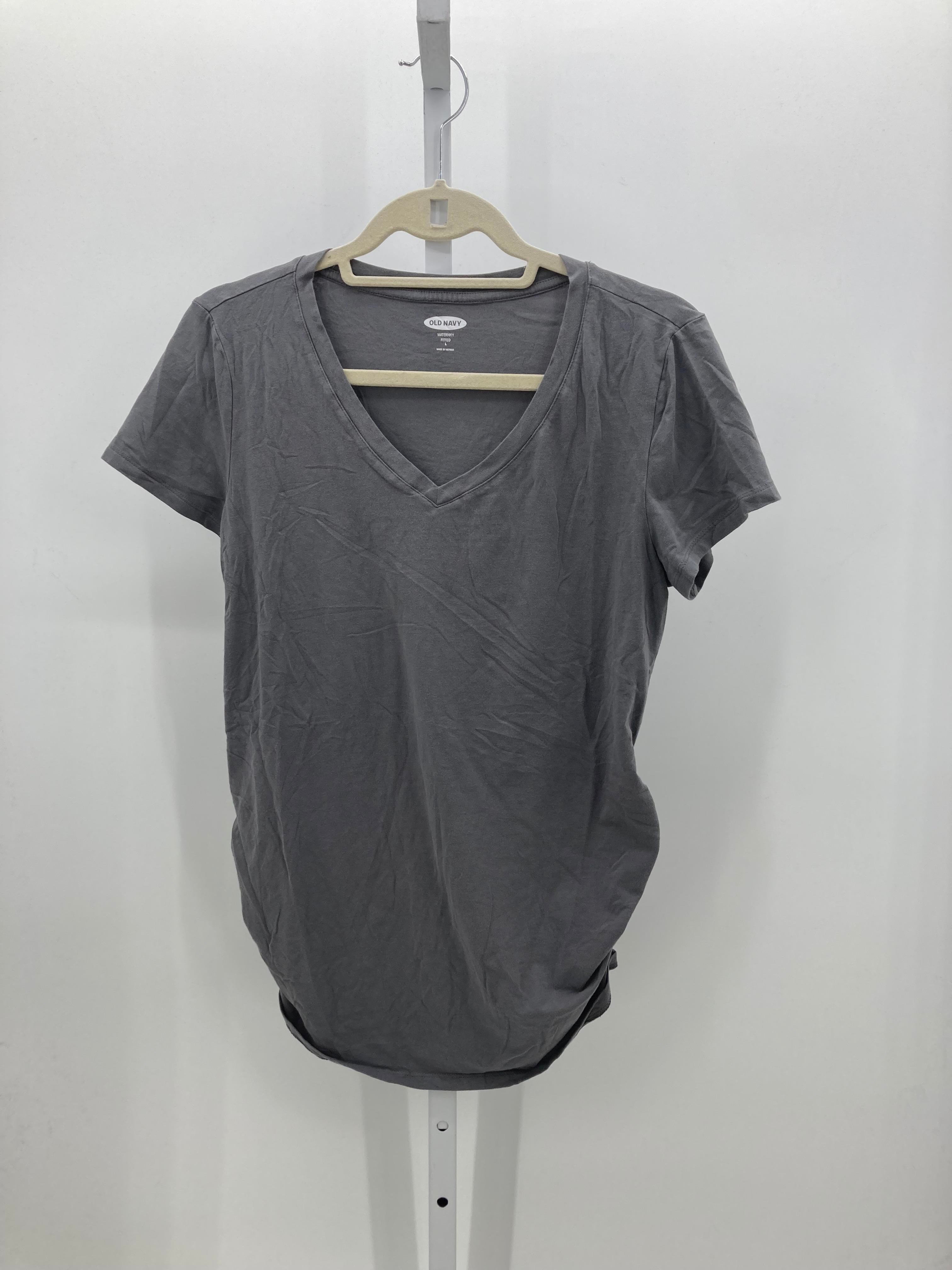 Old Navy Grey Size Large Maternity Short Sleeve Shirt