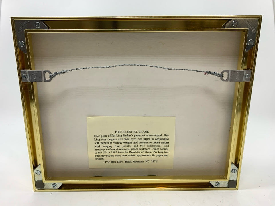 ORIGAMI FISH ART IN GOLD FRAME.