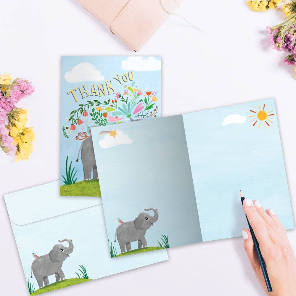 Elephant Flowers, Thank You Card