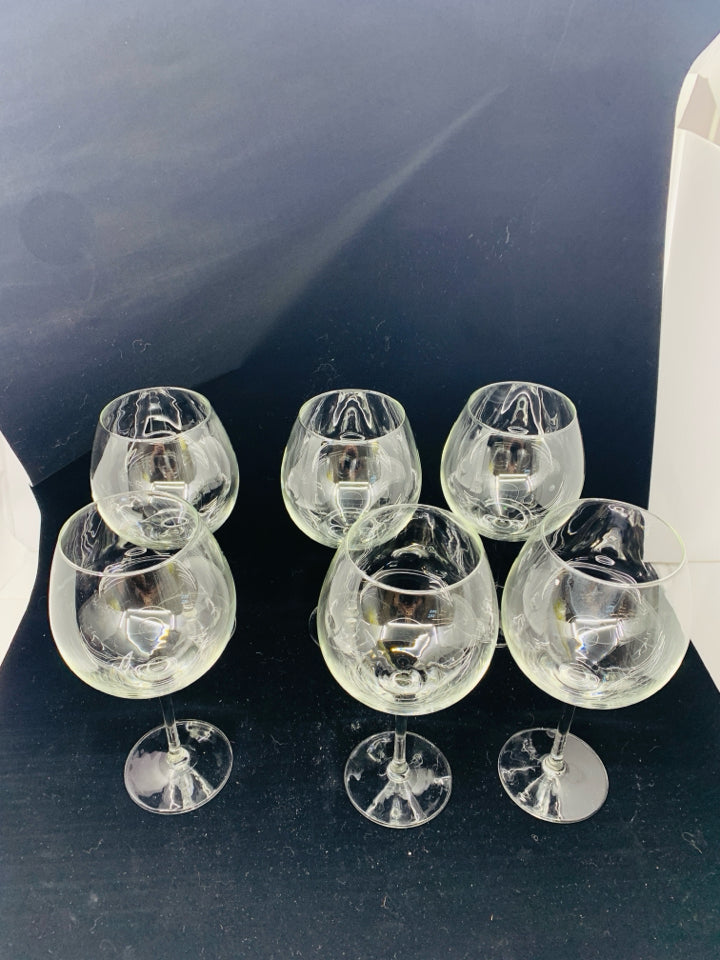 6 BULB WINE GLASSES.