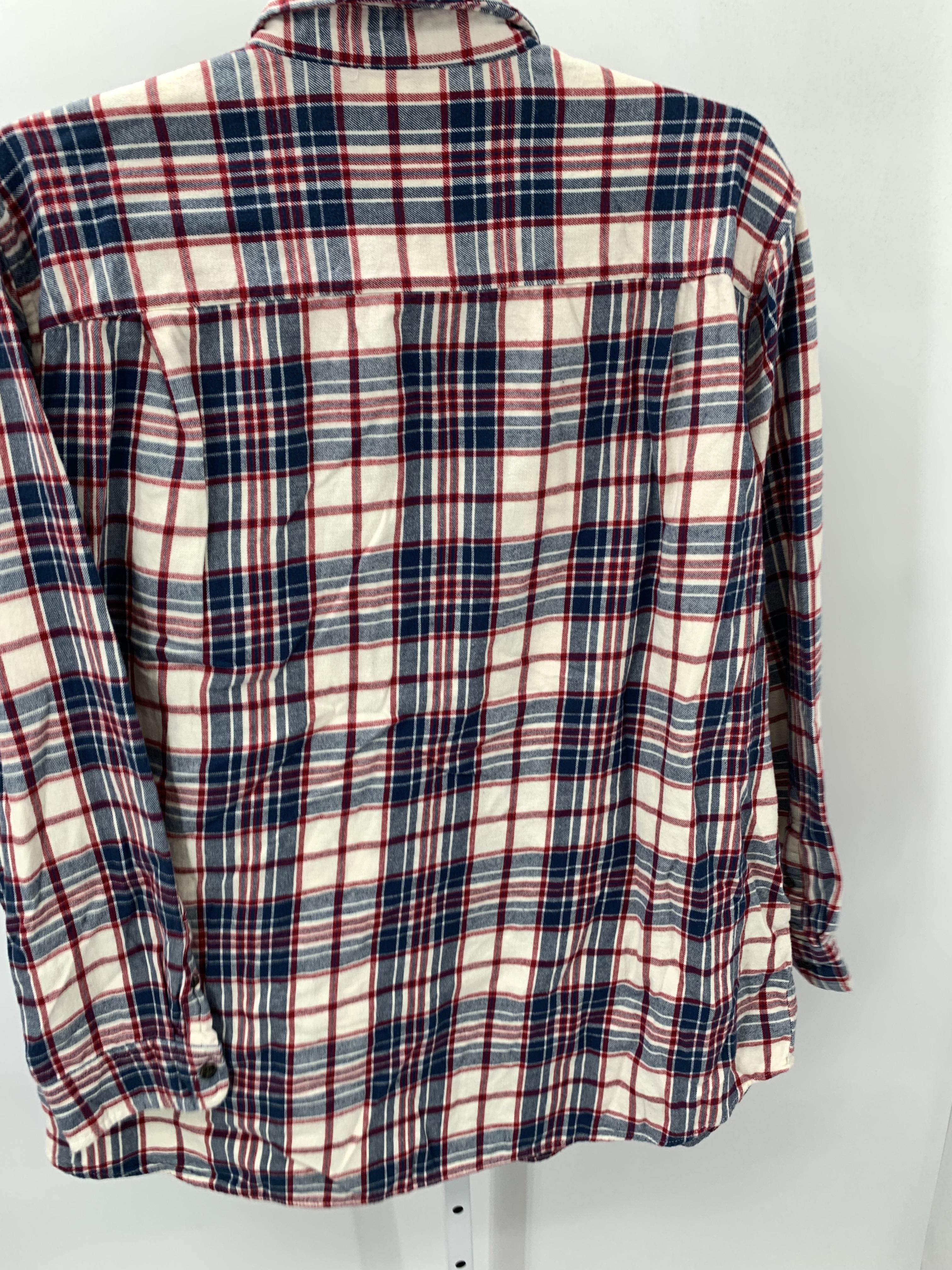 TALL BLUE RED PLAID BTN DOWN.