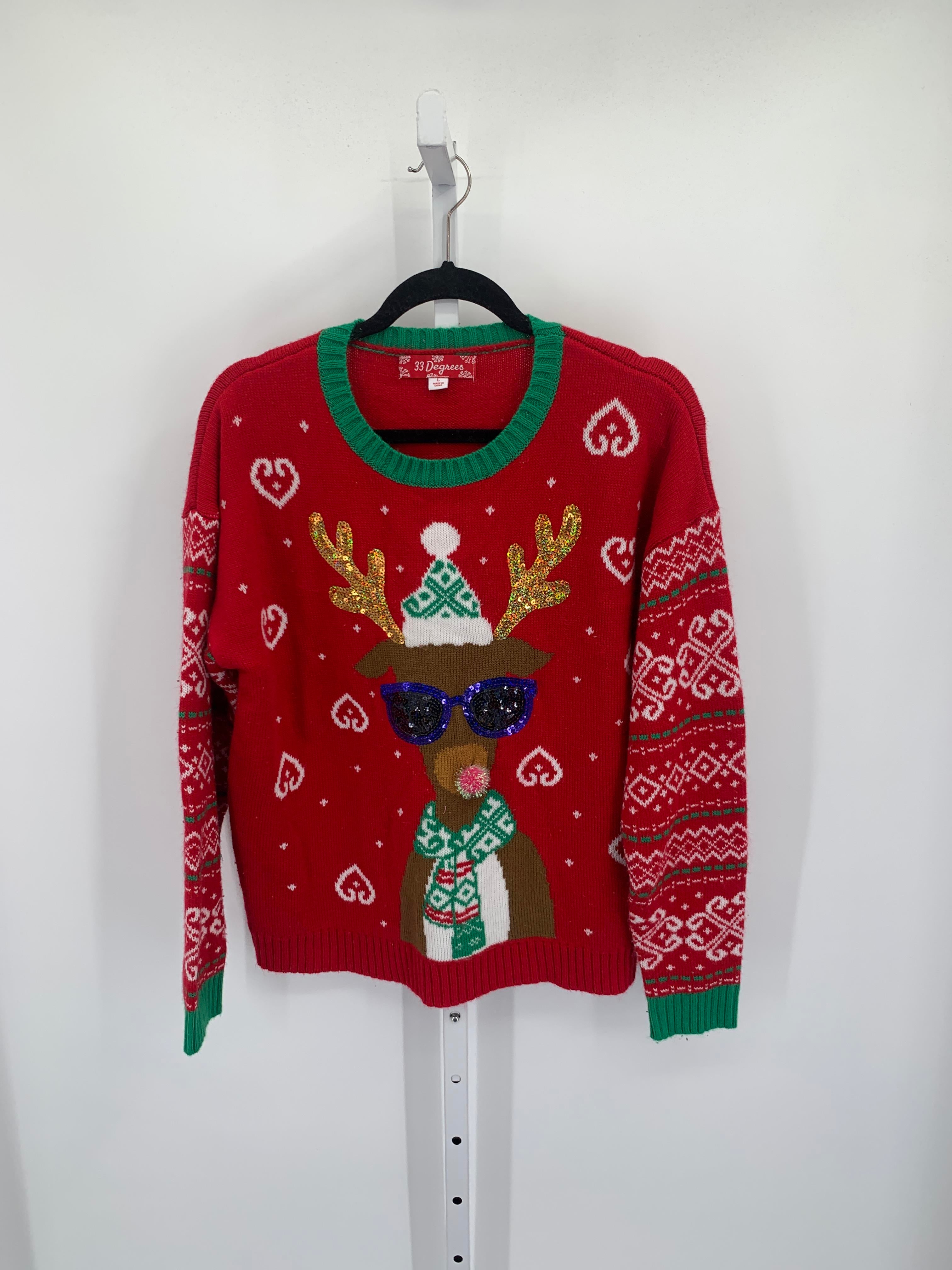 LONG SLV SWEATER REINDEER.