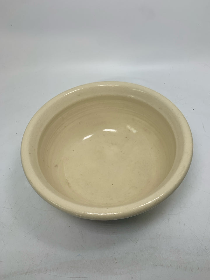 HEAVY POTTERY BOWL W/ GRAPES APPLE & PEAR PAINTED.