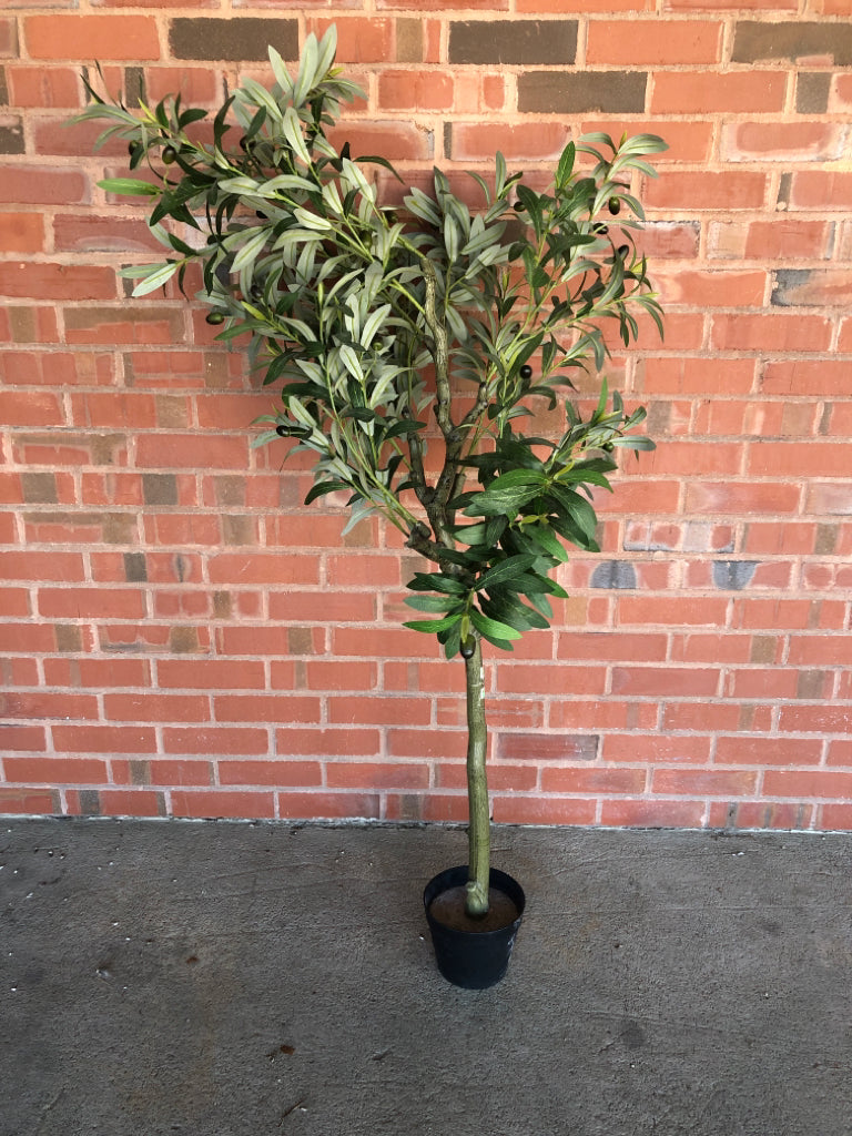 FAUX OLIVE TREE IN POT.