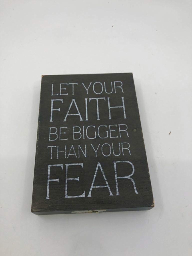 LET YOUR FAITH GREY BLOCK SIGN.