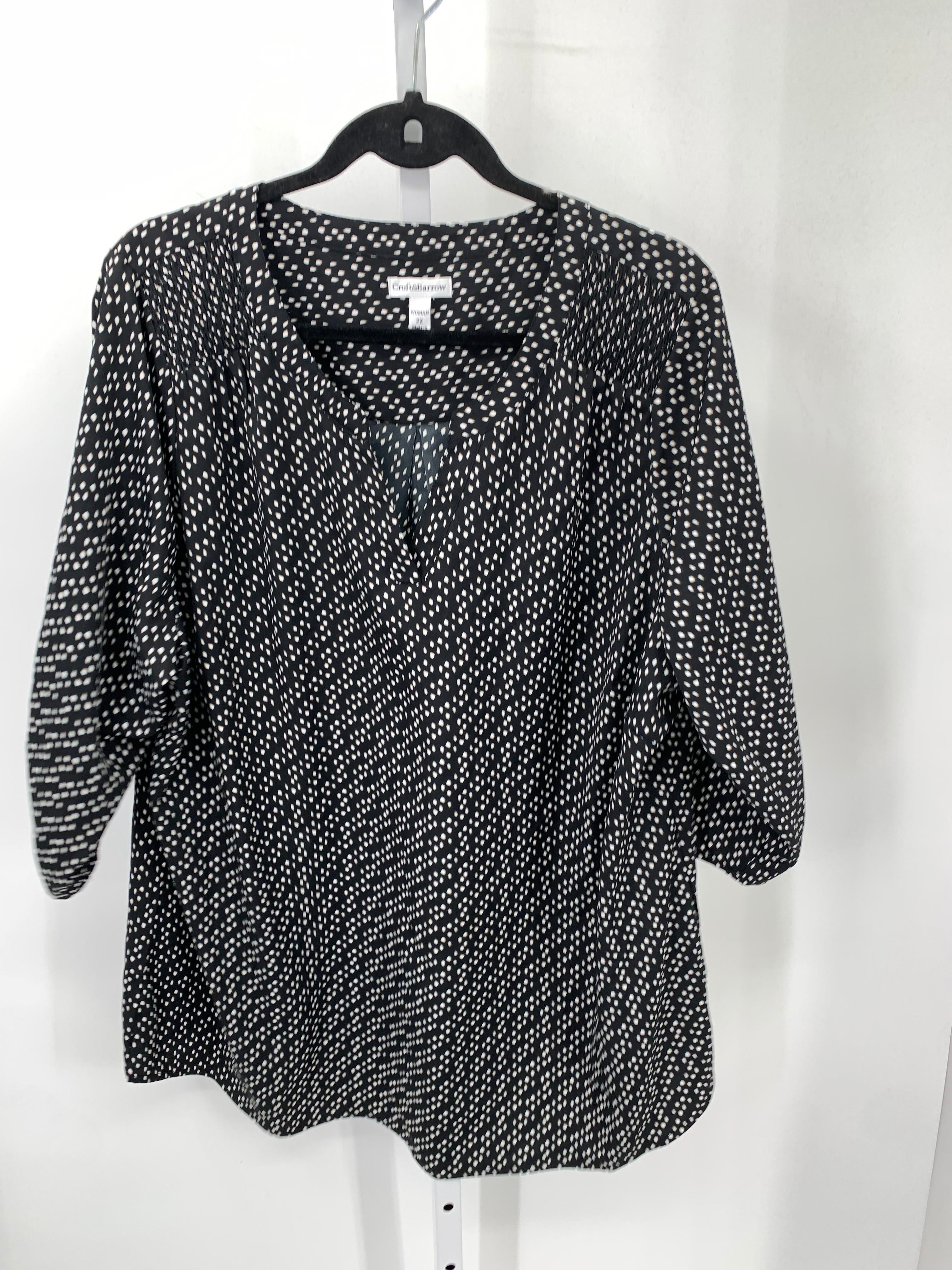 Croft & Barrow Size 2X Womens 3/4 Sleeve Shirt