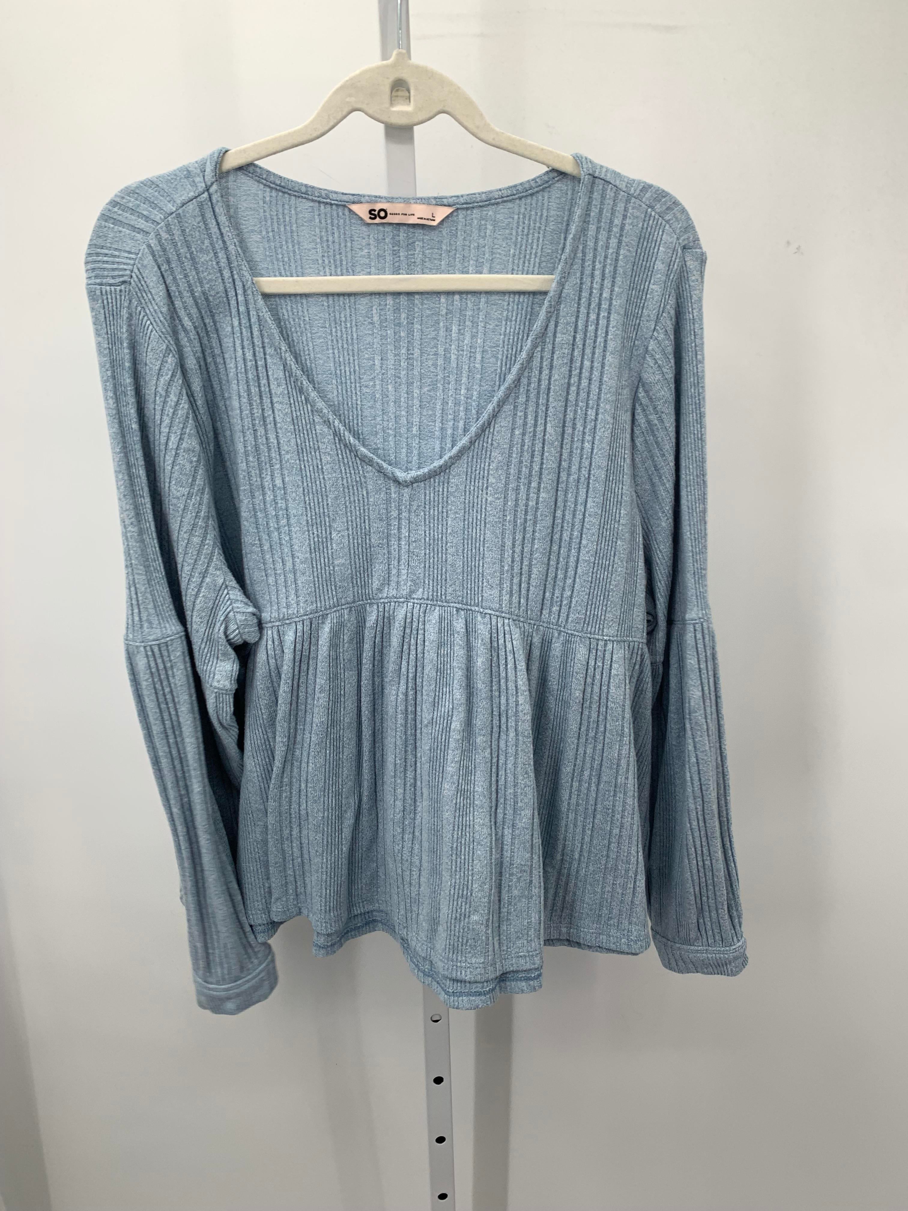 SO Size Large Juniors Long Sleeve Shirt