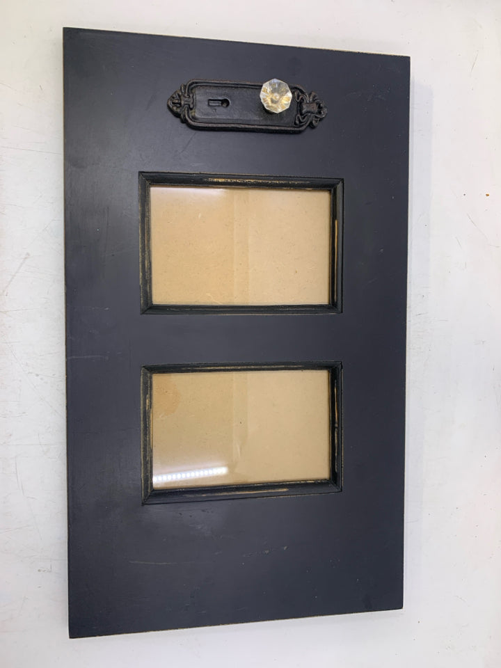 BLACK 2 SLOT W/ FAUX DOOR KNOB.