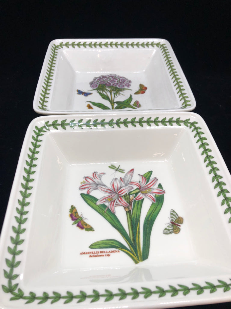 2 SQUARE PORTMEIRION BOTANIC BOWLS.