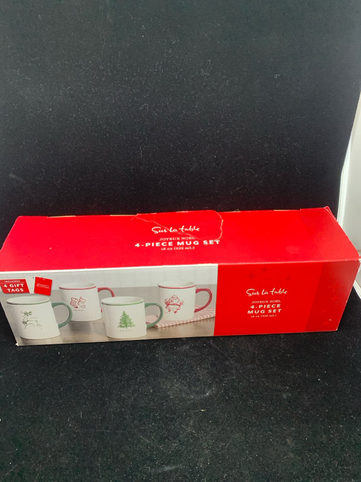 4PC HOLIDAY MUG SET- IN BOX