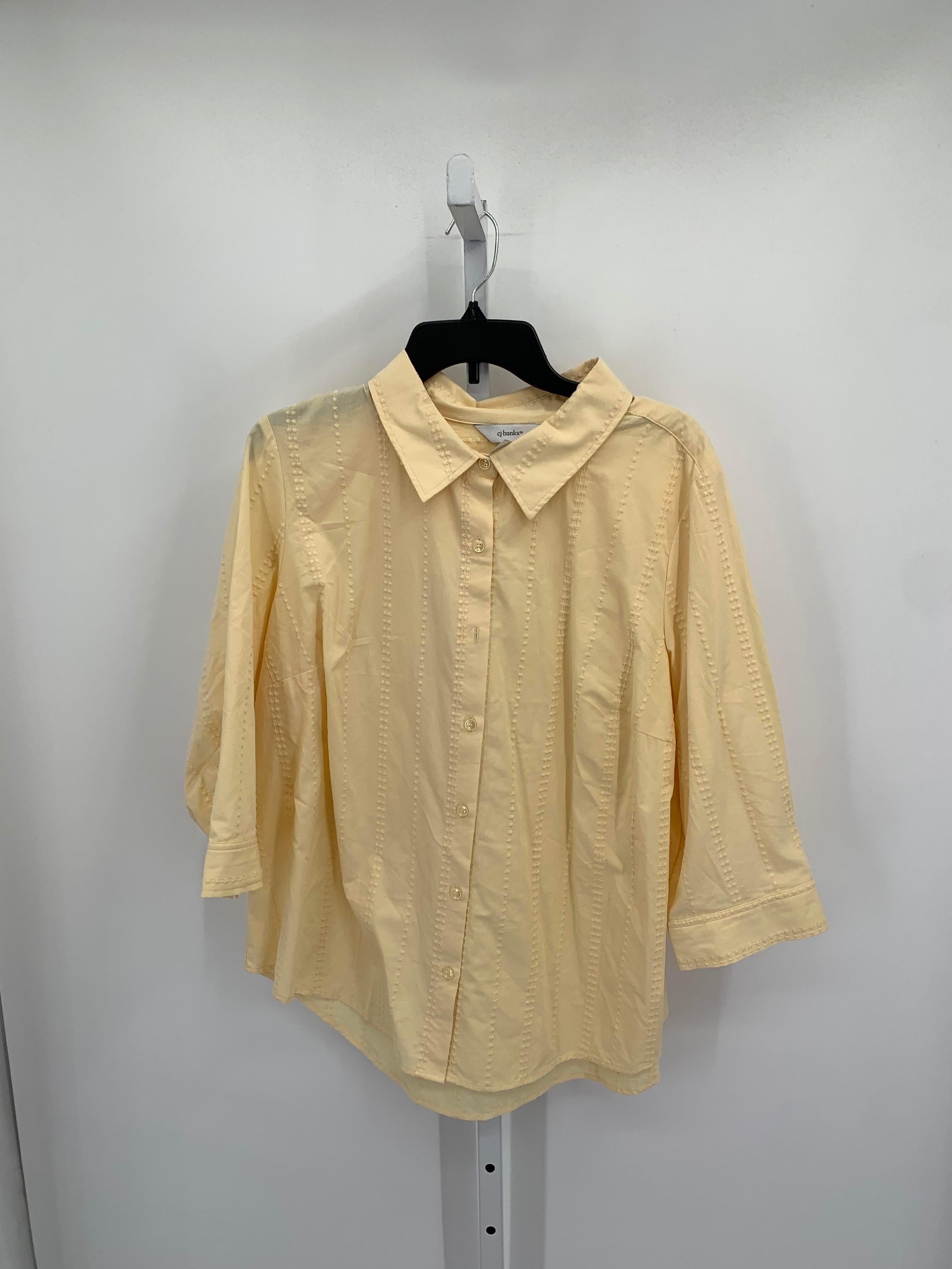 CJ Banks Size 1X Womens 3/4 Sleeve Shirt