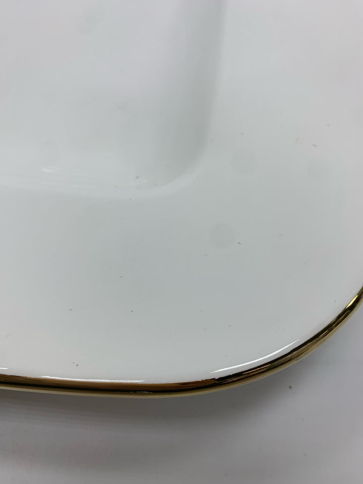 GOLD RIM CERAMIC SERVING PLATTER.