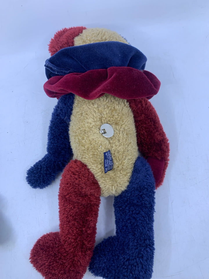 BLUE/RED CLOWN THEMED MUSIC WIND UP BOYDS BEAR.