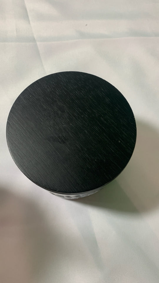 COFFEE CANISTER W BLACK LID.