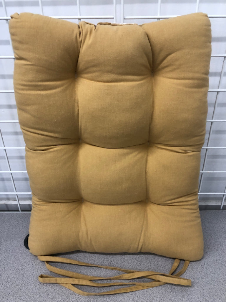 2PC TAN CHAIR SEAT/BACK CUSHION.