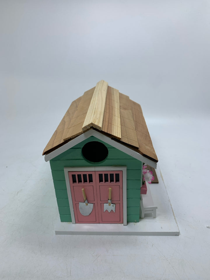 COLORFUL SHE SHED BIRD HOUSE.